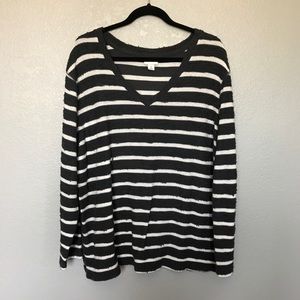 EUC Ava & Viv Blue & White V-Neck Sweater Size 1X